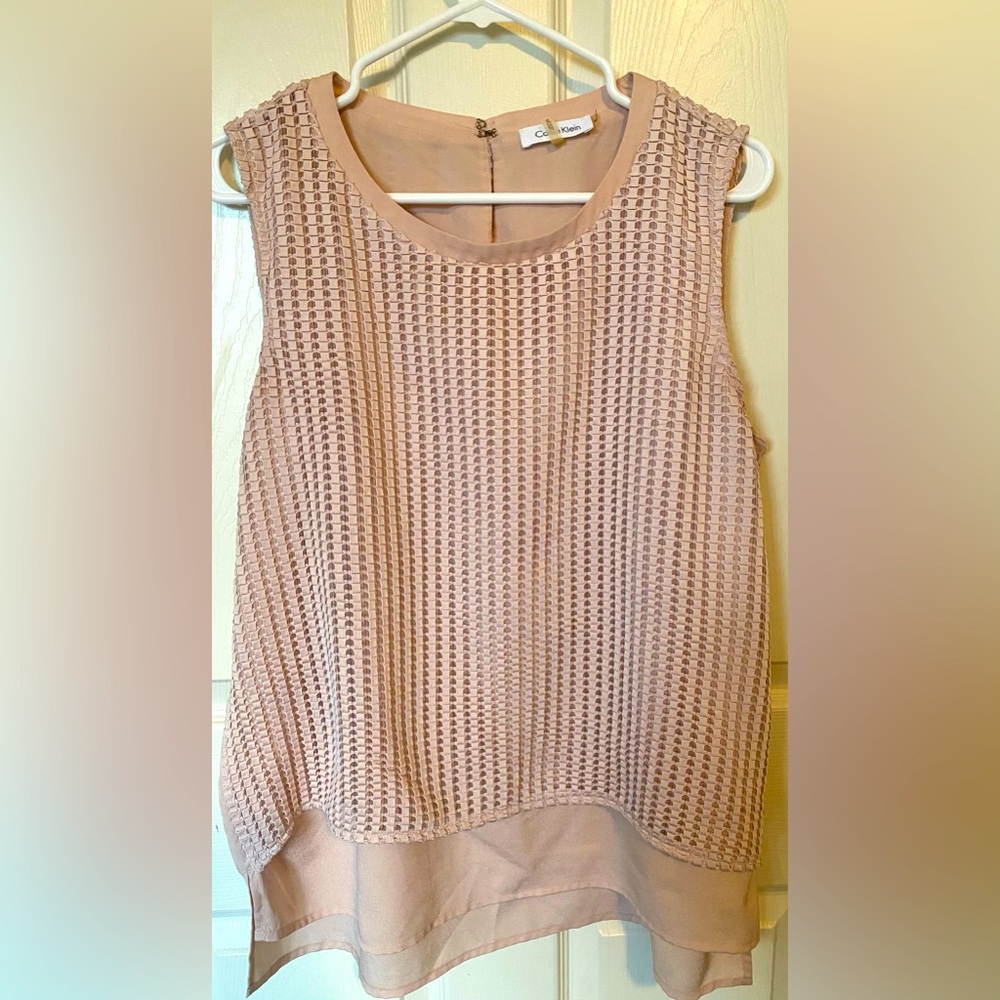 Calvin Klein light pink sleeveless blouse XL